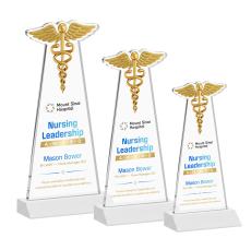 Caduceus Full Color White Abstract / Misc Crystal Award - Full Color Awards