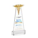 Caduceus Full Color Clear on Alberton Base Abstract / Misc Crystal Award