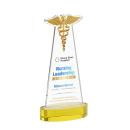 Caduceus Full Color Gold on Alberton Base Abstract / Misc Crystal Award