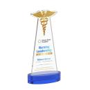 Caduceus Full Color Blue on Alberton Base Abstract / Misc Crystal Award