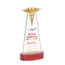 Caduceus Full Color Red on Alberton Base Abstract / Misc Crystal Award