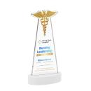 Caduceus Full Color White on Alberton Base Abstract / Misc Crystal Award