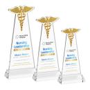 Caduceus Full Color Clear on Hartford Base Abstract / Misc Crystal Award