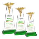 Caduceus Full Color Green on Hartford Base Abstract / Misc Crystal Award