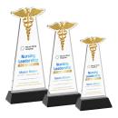 Caduceus Full Color Black on Hartford Base Abstract / Misc Crystal Award