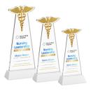 Caduceus Full Color White on Hartford Base Abstract / Misc Crystal Award