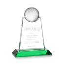 Netherford Globe Green Spheres Crystal Award