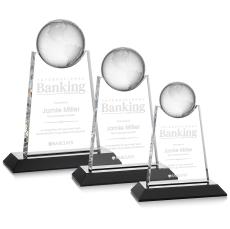 Netherford Globe Black Spheres Crystal Award - Corporate Awards