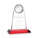 Netherford Globe Red Spheres Crystal Award