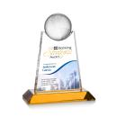 Netherford Globe Full Color Amber Spheres Crystal Award