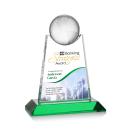 Netherford Globe Full Color Green Spheres Crystal Award