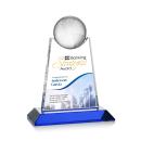 Netherford Globe Full Color Blue Spheres Crystal Award