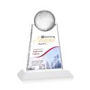 Netherford Globe Full Color White Spheres Crystal Award