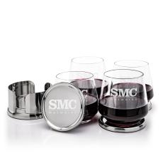 Baldoni Coasters & Tucson Stemless Wine Set - Etched Barware