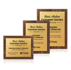 Millsboro Plaque - Walnut Finish/Gold - Wood Plaques