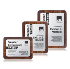 Reston Plaque - Walnut Finish/Silver - Wood Plaques