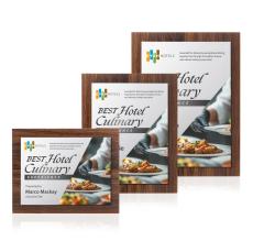 Millsboro Full Color Plaque - Walnut Finish/Silver - Employee of the Month Awards