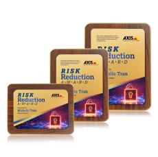 Reston Full Color Plaque - Walnut Finish/Gold - Employee of the Month Awards