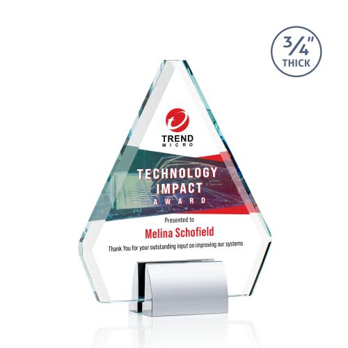 Corporate Awards - Metal Awards - Roxborough Full Color Chrome Crystal Award