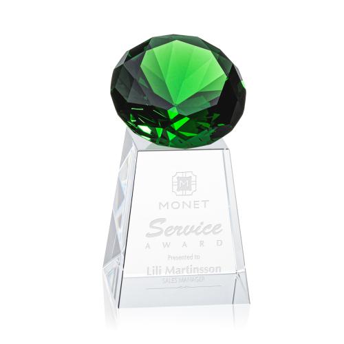 Corporate Awards - Award Shapes - Diamond Awards - Celestina Gemstone Emerald Crystal Award