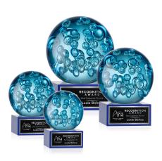 Addison Blue on Hancock Base Spheres Glass Award - Glass Awards