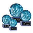 Addison Blue on Hancock Base Spheres Glass Award