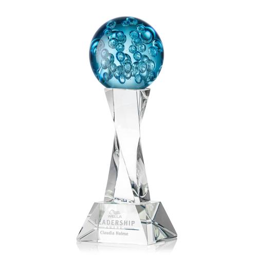 Corporate Awards - Glass Awards - Art Glass Awards - Addison Clear on Langport Base Spheres Glass Award