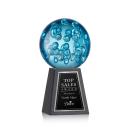 Addison Spheres on Tall Marble Base Glass Award