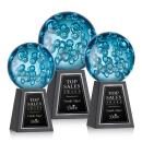 Addison Spheres on Tall Marble Base Glass Award