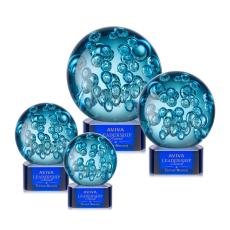 Addison Blue on Paragon Base Spheres Glass Award - Newest Additions