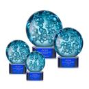 Addison Blue on Paragon Base Spheres Glass Award