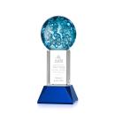 Addison Blue on Stowe Base Spheres Glass Award