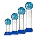 Addison Blue on Stowe Base Spheres Glass Award