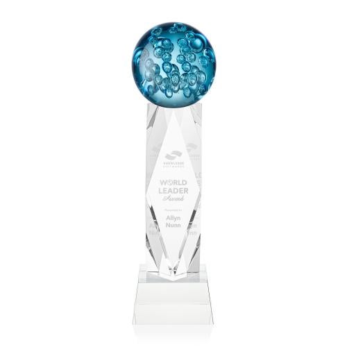 Corporate Awards - Glass Awards - Art Glass Awards - Addison Clear on Toscana Base Spheres Glass Award