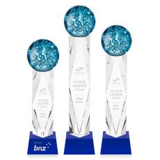 Addison Blue on Toscana Base Spheres Glass Award - Newest Additions