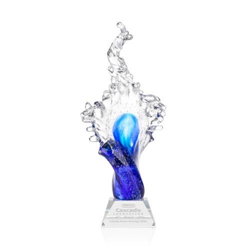 Corporate Awards - Glass Awards - Art Glass Awards - Breaker Clear on Sheffield Base Abstract / Misc Glass Award