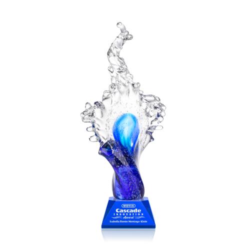Corporate Awards - Glass Awards - Breaker Blue on Sheffield Base Abstract / Misc Glass Award