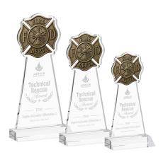 Fire Dept Clear Abstract / Misc Crystal Award - Crystal Awards