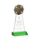 Fire Dept Green Abstract / Misc Crystal Award