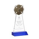 Fire Dept Blue Abstract / Misc Crystal Award