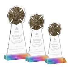 Fire Dept Prismatic Abstract / Misc Crystal Award - Corporate Awards