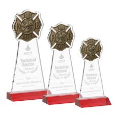 Fire Dept Red Abstract / Misc Crystal Award - Newest Additions