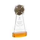 Fire Dept Amber on Alberton Base Abstract / Misc Crystal Award