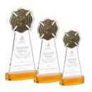 Fire Dept Amber on Alberton Base Abstract / Misc Crystal Award