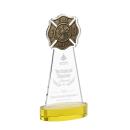 Fire Dept Gold on Alberton Base Abstract / Misc Crystal Award