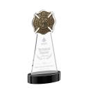 Fire Dept Black on Alberton Base Abstract / Misc Crystal Award