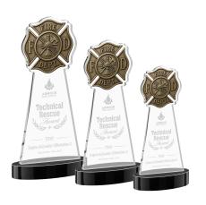 Fire Dept Black on Alberton Base Abstract / Misc Crystal Award - Corporate Awards
