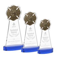 Fire Dept Blue on Alberton Base Abstract / Misc Crystal Award - Newest Additions