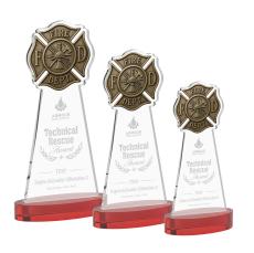 Fire Dept Red on Alberton Base Abstract / Misc Crystal Award - Newest Additions