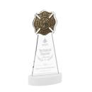 Fire Dept White on Alberton Base Abstract / Misc Crystal Award